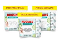 Pack Toallitas Húmedas Huggies Cuidado 4 en 1 - 720 und (3 Toallitas de cuidado 4en1 240unid)