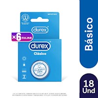 6 Pack Condones Durex Clásico- 3 UN.