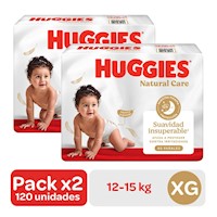 Pack 2 Pañal Natural Care Xtracare Big Talla XG 60u