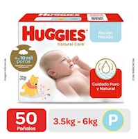 Pañal Huggies Natural Care Froz. Talla P 50 Und