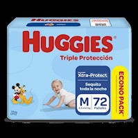 Pañales Huggies Triple Protección Xtraprotección Talla M 72 Und