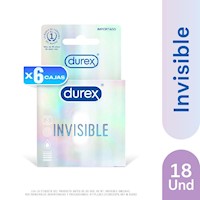 6 Pack Condones Durex Invisible - 3 UN.