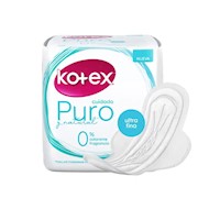 Toallas Femeninas Kotex Pure Tela Ultra Fina Con Alas 10 Und