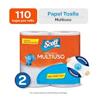 Papel Toalla Scott Multiusos 2 Rollos x 110 hojas