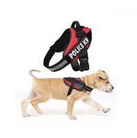 Pechera Police K9 rojo para mascotas perros y/o gatos talla L