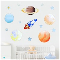 Sticker Decorativo Infantil 3D 60X30cm S76 Galaxia