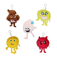 Set de Peluches Llavero Emojis Gene Poop Diablo Hi5 Smile 5pza