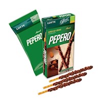 Pepero Almendras - Palitos de galleta bañados en chocolate y almendras - 47 gr.