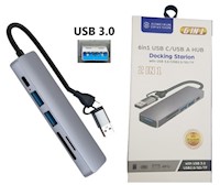 Adaptador Hub Tipo C a USB 3.0 6 Puertos PC, Laptop, Android