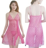 Sexy lencería transparente babydoll con diseño a estrellas