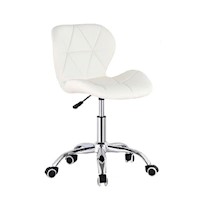 Silla Para Bar Giratoria Mariposa Cuero Blanco Ofideas