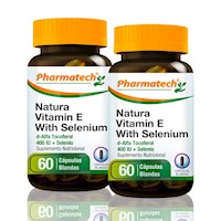 Vitamina E 400Ui + Selenio 50Mcg Pharmatech 60 Caps Pack X2