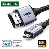 Cable Micro Hdmi a Hdmi 2 Metros UGREEN 2.1 8K 60 Hz Ultra HD eARC