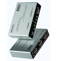 Switch HDMI 2.0 3 Puertos 4K 60Hz 3D HDR HDCP 2.2 3x1 18GBps NETCOM