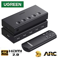 Switch HDMI 2.0 5 Puertos 4K 60Hz 3D HDR UGREEN con control HDCP 2.3