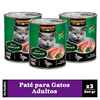Pack x3 Paté para Gato Leonardo Quality Selection Pato 800gr