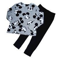 Set Pijama Polera Pantalon Mickey Mouse Mujer Talla 4-6 Disney