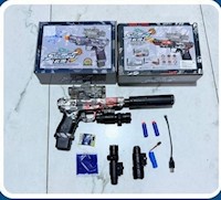 Pistola Hidrogel Glock C/Laser, Linterna y Silenciador RGB