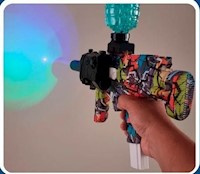 Pistola Hidrogel MP7 C/Laser, Linterna Tactica, Silenciador y RGB