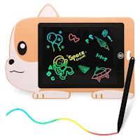 Tablet Pizarra de Dibujo LCD Trazo de Colores para Niños Diseño Perro Beige HD2