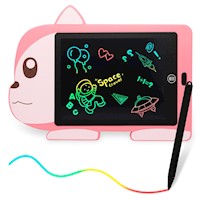 Tablet Pizarra de Dibujo LCD Trazo de Colores para Niños Diseño Perro Rosado HD2
