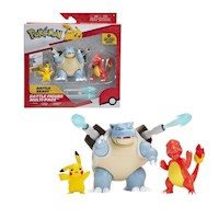 Pack Figuras de Batalla Pikachu, Charmander y Blastoise