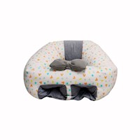 Puff de Descanso Bebé Plomo Figuras Geométricas, soporte 360, desmontable, hipoalergénico