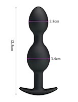 Plug largo anal de silicona - color NEGRO