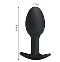 Plug anal de silicona -color NEGRO