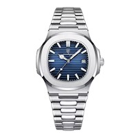 Reloj Hombre Poedagar Acero Plata Azúl POE-10