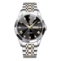 Reloj Hombre Poedagar Acero Plata Negro POE-15