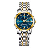 Reloj Hombre Poedagar Acero Plata Azúl POE-4
