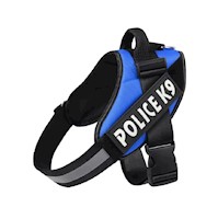 Pechera Police K9 para mascotas perros y/o gatos azul talla L