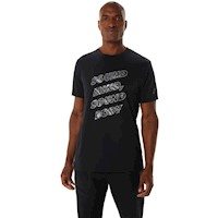 Polo ASICS Graphic Tee Performance Black Hombre