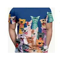 Polo Camiseta Cuello Redondo Casual Para Hombres Estampado