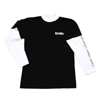 Polo Manga Larga Oversized Kinetix Street Form Algodón Mujer Negro