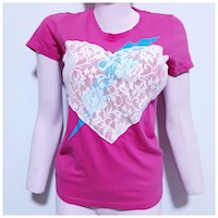 Polo Basico Corazon Blondas Mujer Talla M Aeropostale