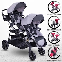 Coche Cuna Mellicero EBABY »DUO PRANT» GRAY