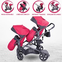 Coche Cuna Mellicero EBABY »DUO PRANT» RED