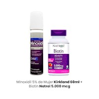 Minoxidil 5% Kirkland 60ml + Biotin Natrol 5.000mcg
