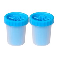 2 limpiador portátil de silicona para mascotas Azul - Soft gentle