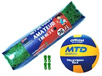 DÚO VÓLEY RED AMATEUR #36 MÁS PELOTA GOMA LISA #5 + 4 CUERDAS