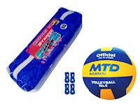 DÚO VÓLEY RED SEMIPROFESIONAL #80 MÁS UNA PELOTA MTD #5 + 4 CUERDAS