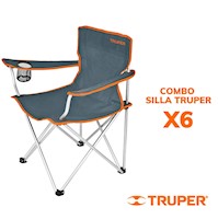 Combo Silla Plegable para playa  Camping X6 Truper