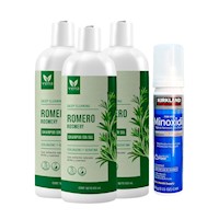 3 Shampoo Romero Vena 500ml c/u|Minoxidil Espuma Kirkland 60ml