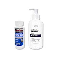 MINOXIDIL LÍQUIDO 60ML + SHAMPOO KETOZINC CABELLO GRASO 350ML