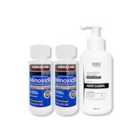 2 Minoxidil Liquido Kirkland + SHAMPOO SIN SAL ANTICAÍDA 250ML