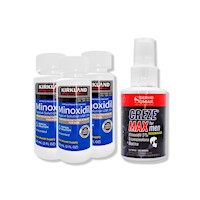 3 Minoxidil Líquido Kirkland + LOCIÓN CREZE MAX FORMEN 60ML