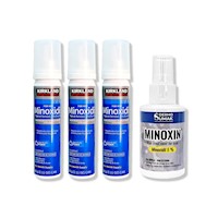 3 Minoxidil Espuma Kirkland + LOCIÓN MINOXIN 60ML