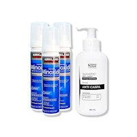 3 Minoxidil Espuma Kirkland + SHAMPOO SIN SAL ANTICAÍDA 250ML